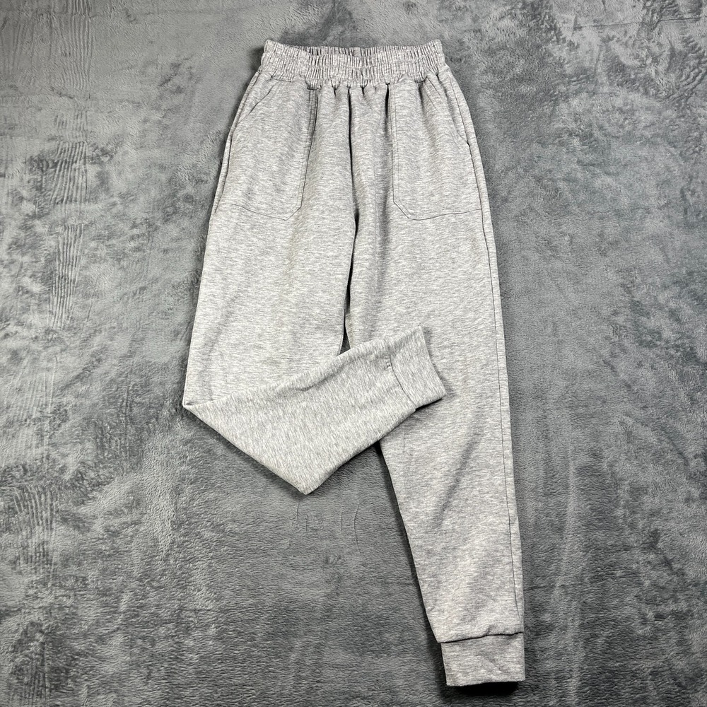 Bloom Seasons Jogger Pants Womens Small Light Gray Heather Elastic Waist Pull On